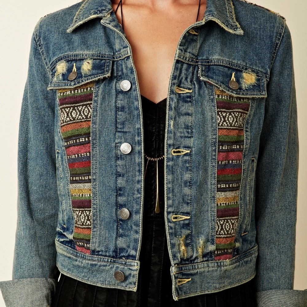FREE PEOPLE BAJA DENIM JACKET SIZE 4